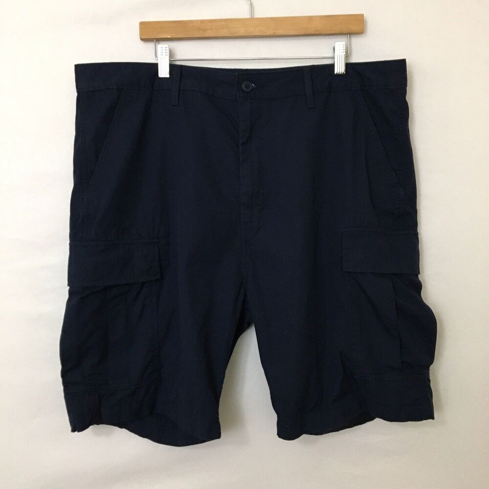 Levi's Men's Cargo Shorts Navy Blue Size 40 Cotton Multi-Pocket Outdoor Utility